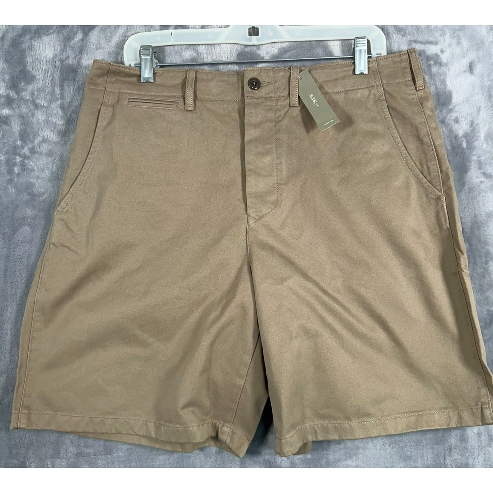 J Crew Wallace & Barnes Chino Shorts Mens 34 New Beige Officer Cotton 8'' Inseam